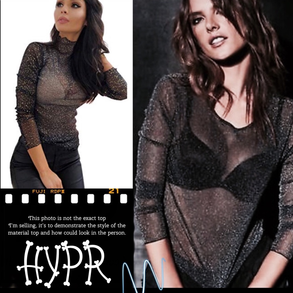 HYPR Semi-transparent  Metallic Multicolor Sweater